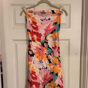 Petal & Pup Floral Midi Dress - Pink, Orange, Yellow, Black